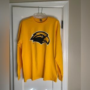 Southern Miss Golden Eagles Eagle Head T Shirt Gold Pullover L
